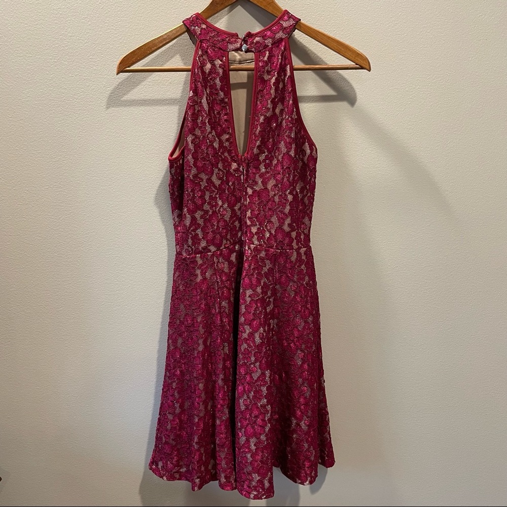 Emerald Sundae Pink Lace Halter Dress - Picture 4 of 14